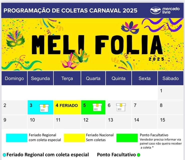 calendário meli carnaval 2025