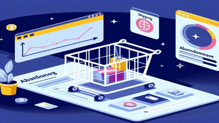 Tela de computador mostrando um carrinho de compras abandonado em um marketplace
